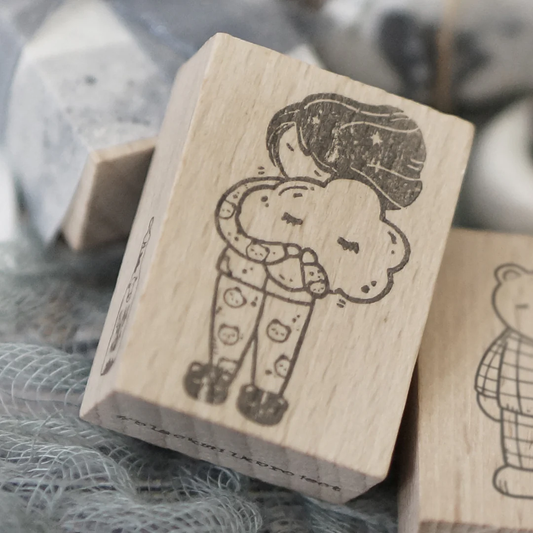 Dream Series Rubber Stamp - Girl with Cloud