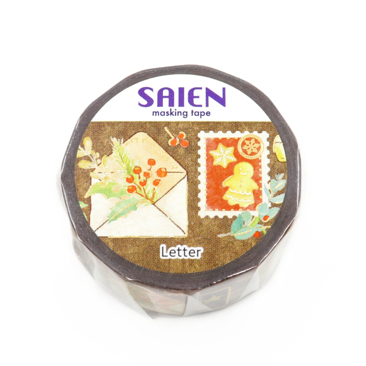 Saien Christmas Limited Series Gold Foil Washi Tape  - Letter