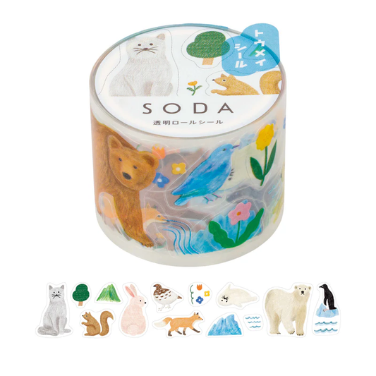 Hitotoki SODA Sticker Clear Tape Series - Animals