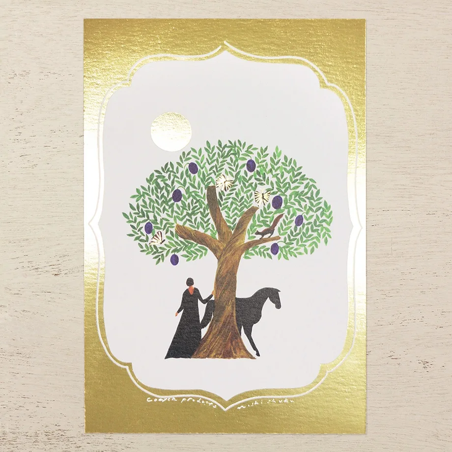 Foil Postcard Set designed by Nishi Shuku - Tree / Gold