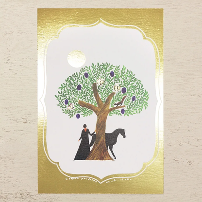 Foil Postcard Set designed by Nishi Shuku - Tree / Gold