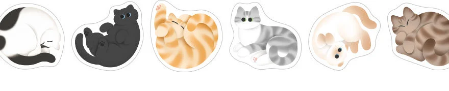 Hitotoki SODA Sticker Clear Tape Series - Relaxing Cat