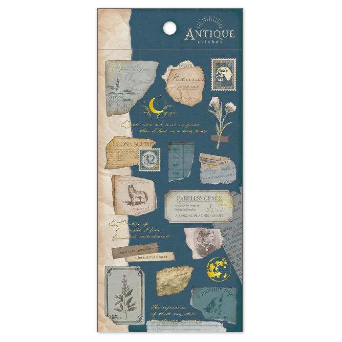 Antique Gold Foil Sticker Series - Midnight Blue