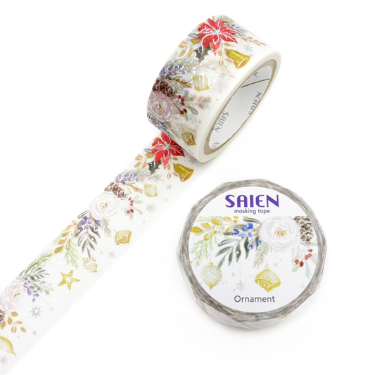 Saien Christmas Limited Series Gold Foil Washi Tape  - Ornament