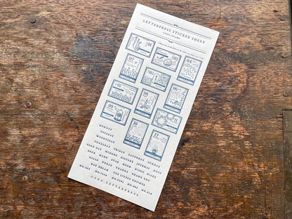 Letterpress Sticker Sheet - Stamp