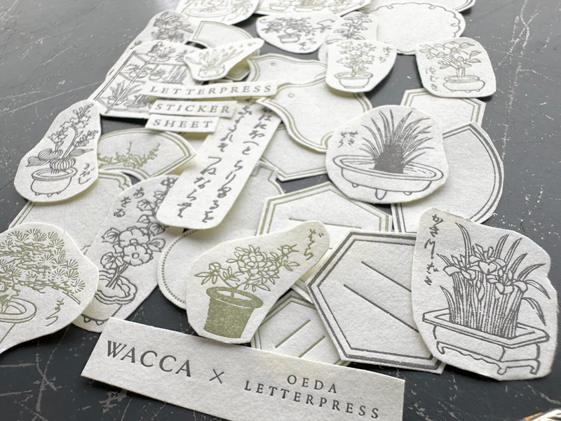 Letterpress Sticker Sheet Collaboration with Wacca Japan - EDO Gardening