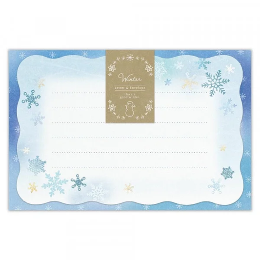 Mini Die-cut Letter Writing Set Autumn Series - Winter Snowflake