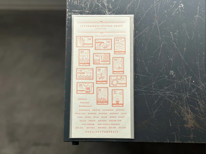Letterpress Sticker Sheet - Stamp