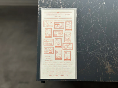 Letterpress Sticker Sheet - Stamp
