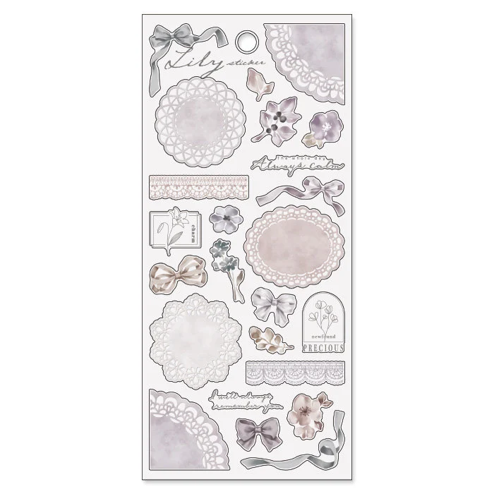 Lily Series Sticker - Silver Gray