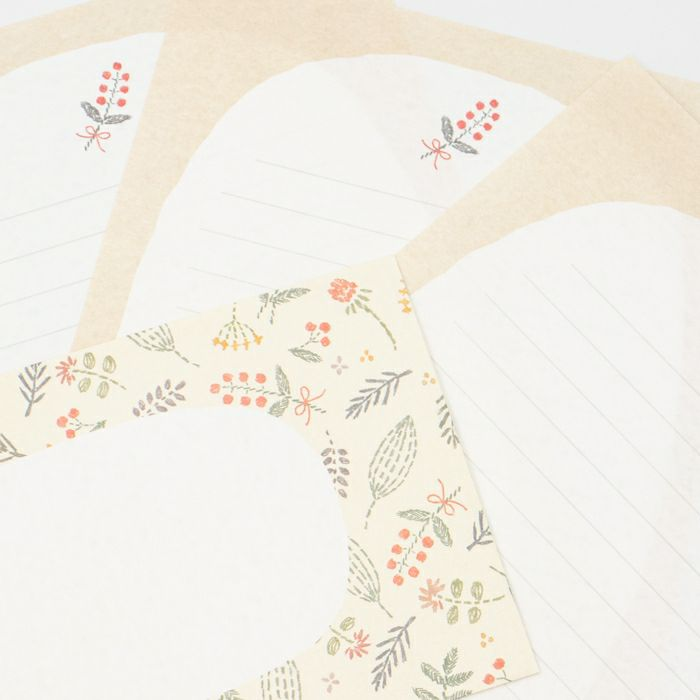 Japanese Washi Letter Writing Set Series - Floral Embroidery