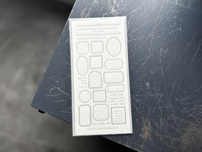 Letterpress Sticker Sheet - Frame
