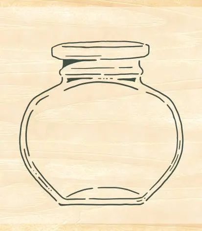 Masute no Aibo Series Wood Stamp - Glass Bottle