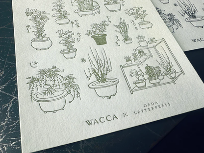 Letterpress Sticker Sheet Collaboration with Wacca Japan - EDO Gardening