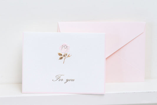 Gold Foil Greeting Card - Rose