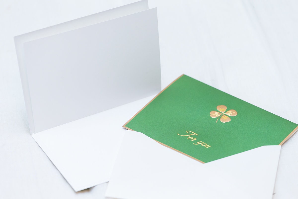 Gold Foil Greeting Card - Lucky Clover