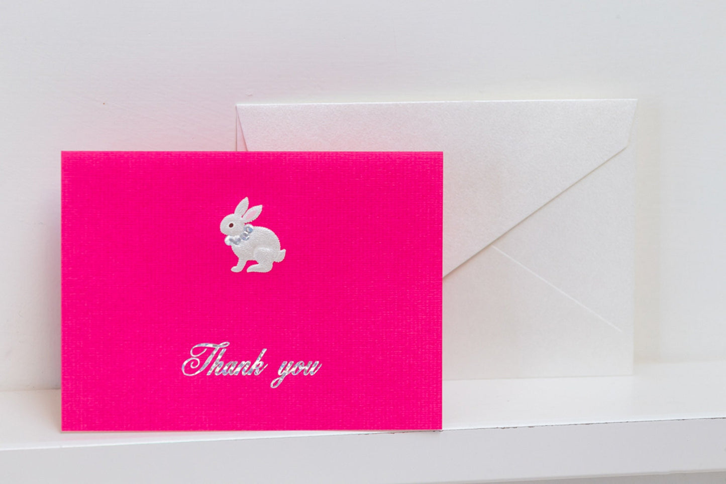 Silver Foil Greeting Card - Rabbit