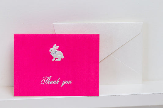 Silver Foil Greeting Card - Rabbit