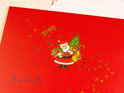 Gold Foil Note Pad- Santa Claus