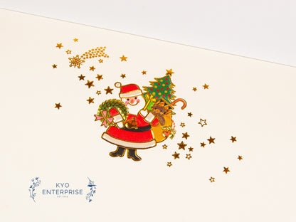 Gold Foil Note Pad- Santa Claus