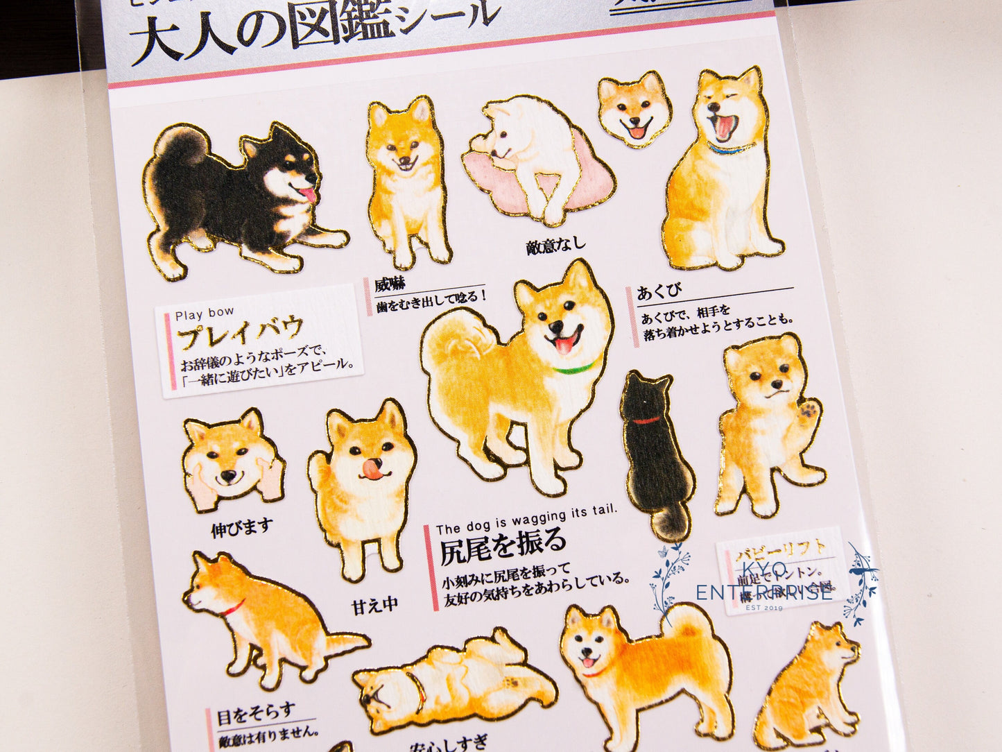 Visual Collection Gold Foil Sticker Series - Shiba Dog