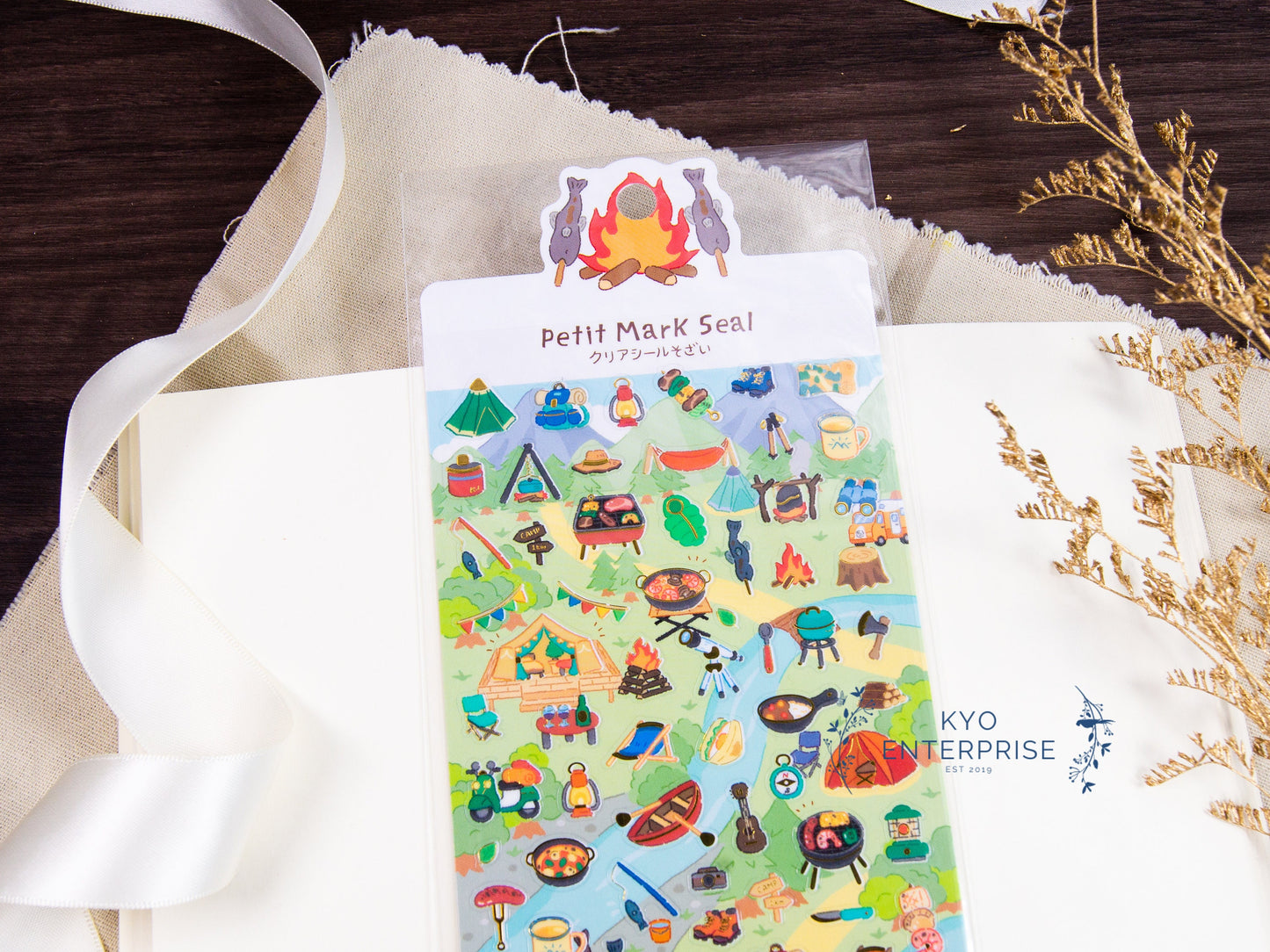 Petit Mark Seal Gold Foil Sticker Series - Camp