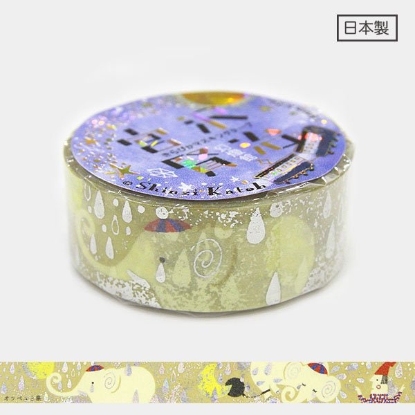 Kenji Miyazawa's Theater Series Silver Foil Washi Tape - Obbel And The Elephant