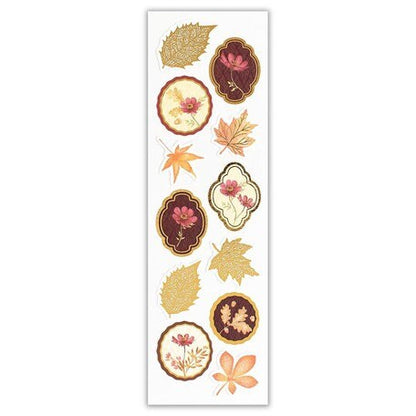 Autumn Series Gold Foil Fluffy Sticker - Autumn Color