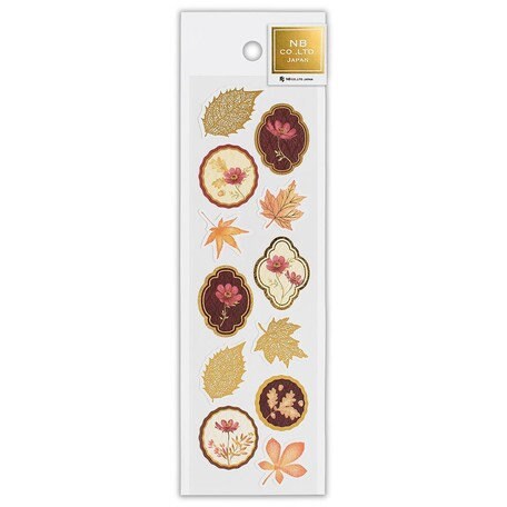 Autumn Series Gold Foil Fluffy Sticker - Autumn Color