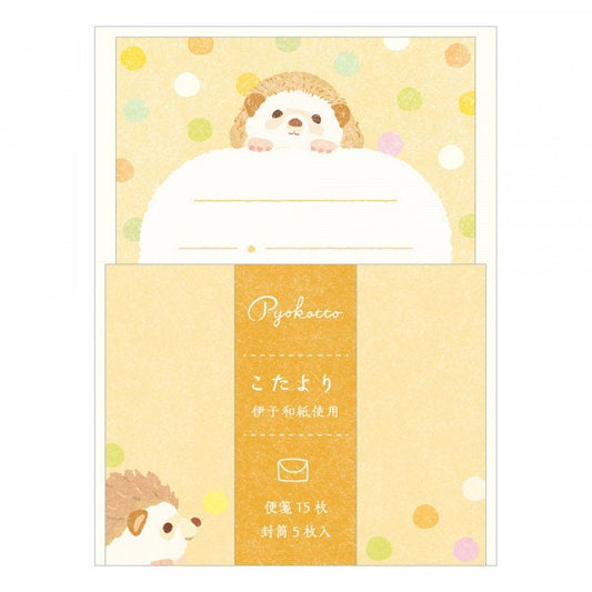 Pyokotto Little Letter Series Japanese Letter Writing Set - Hedgehog