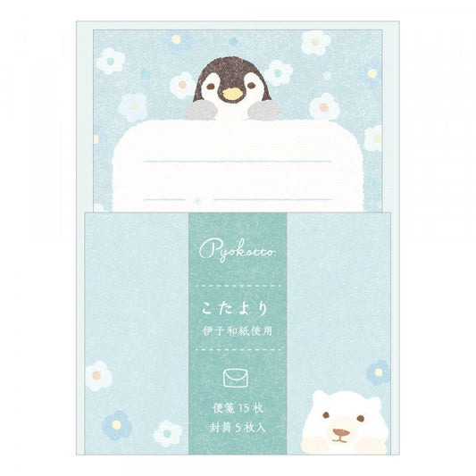 Pyokotto Little Letter Series Japanese Letter Writing Set - Penguin