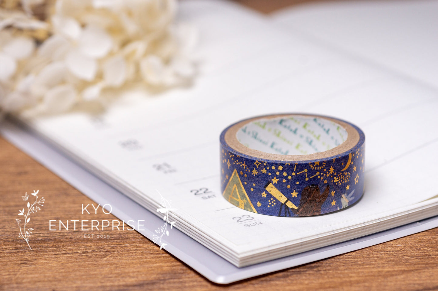 The Travel Series Gold Foil Washi Tape - Stargazing