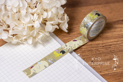 Kenji Miyazawa's Theater Series Silver Foil Washi Tape - Obbel And The Elephant