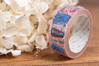 The Travel Series Silver Foil Washi Tape - My Luggage