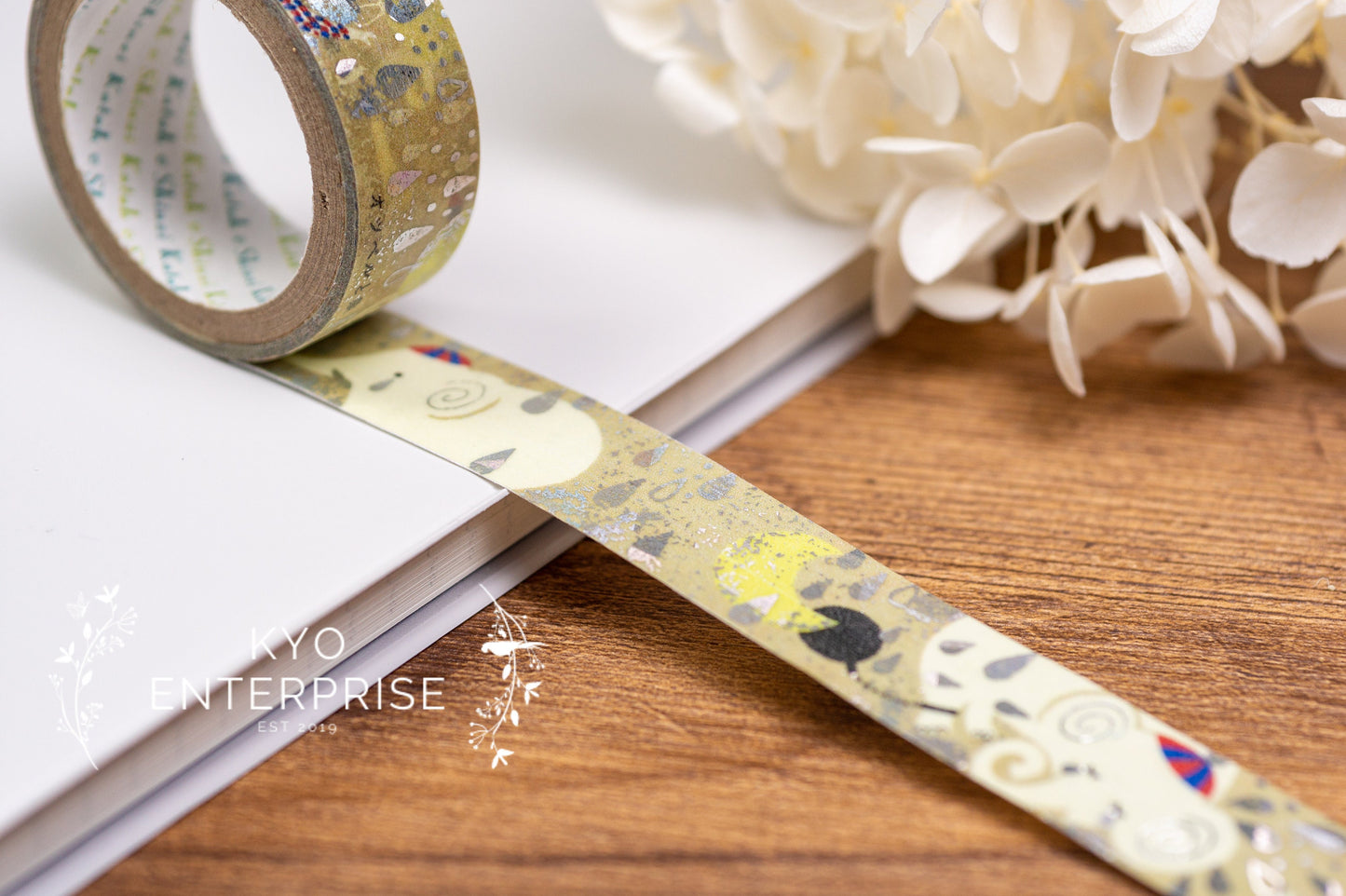 Kenji Miyazawa's Theater Series Silver Foil Washi Tape - Obbel And The Elephant