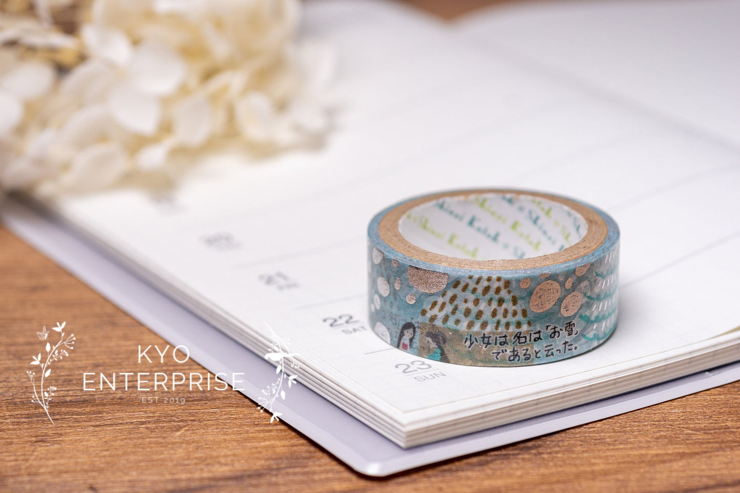 Literature Walk Series Silver Foil Washi Tape - Koizumi Yakumo Kwaidan Yuki Onna