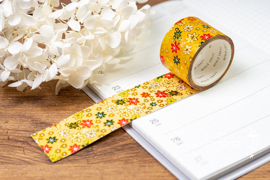 Yuzen Gold Foil Washi Tape Series - Bright Yellow