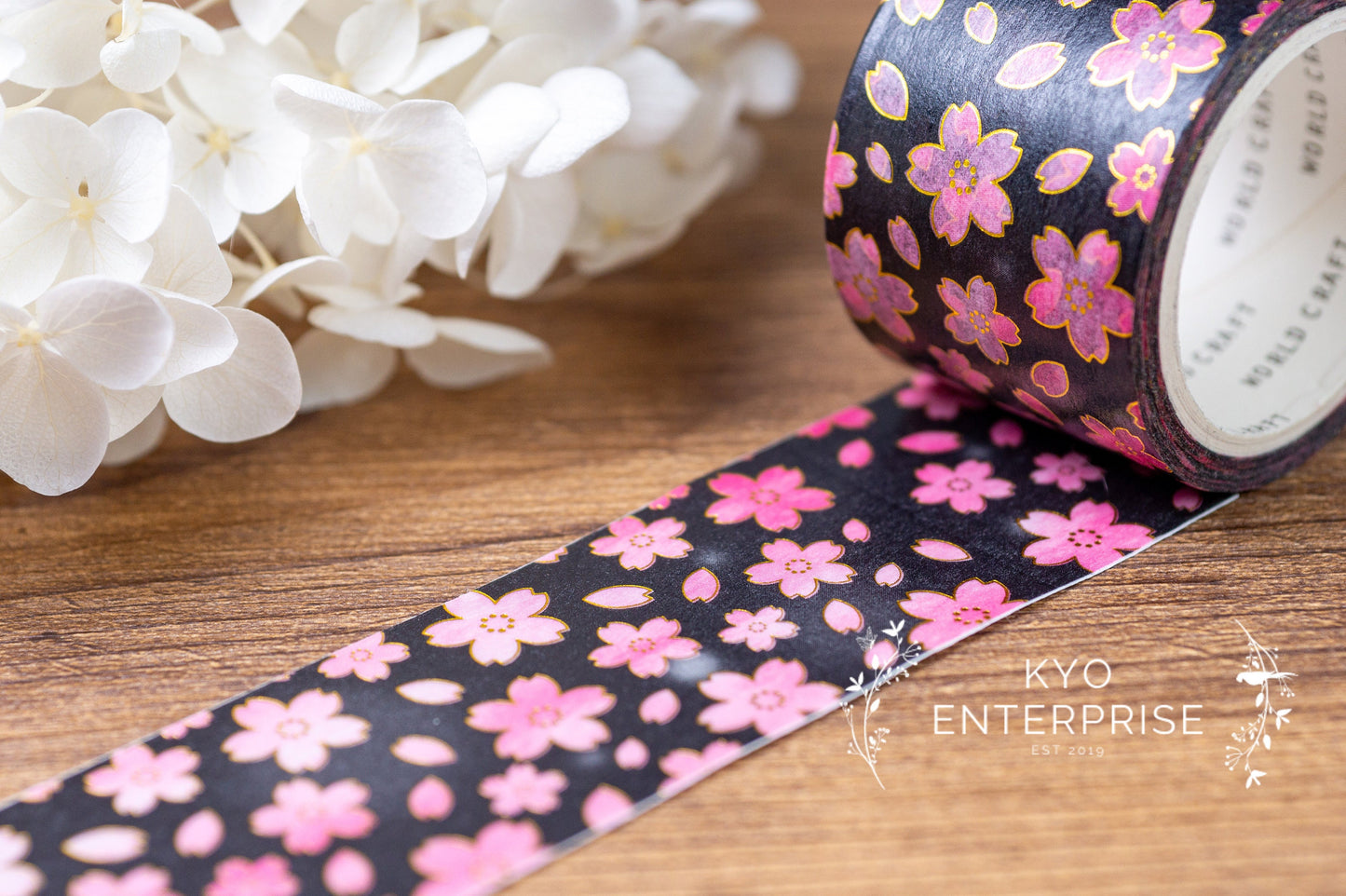 Yuzen Gold Foil Washi Tape Series - Jet Black