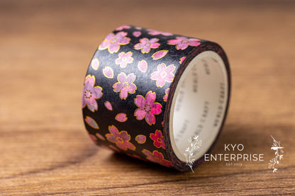 Yuzen Gold Foil Washi Tape Series - Jet Black