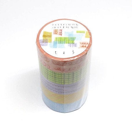 Saien Artist Washi Tape Set Series designed by Miki Tamura - Pattern (5 Color Set)