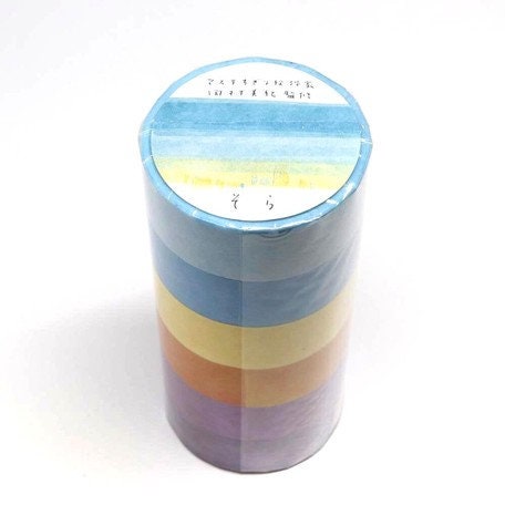 Saien Artist Washi Tape Set Series designed by Miki Tamura - Sky (6 Color Set)