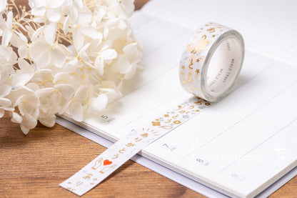 Shining Vertical Foil Washi Tape Series - Thank You