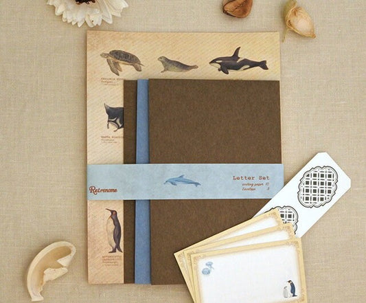 Retronome Series Letter Writing Set - Art Book of Sea Creture