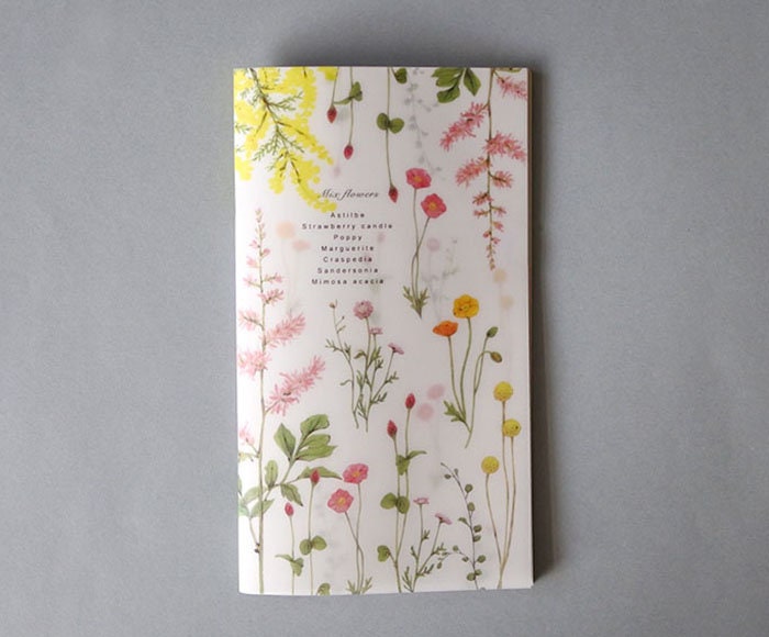 Flowelltea Series Colorful A5 Slim Notebook - Bright Flower