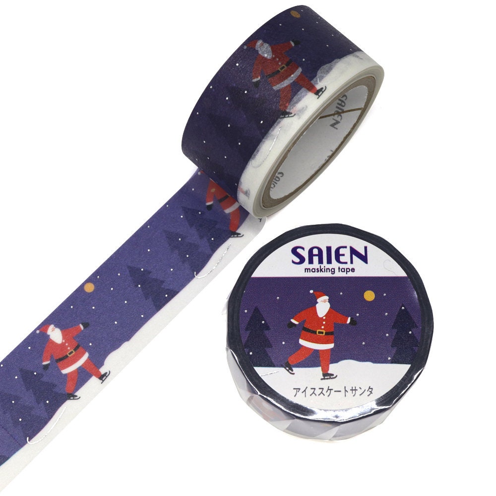 Saien Christmas Limited Series Silver Foil Washi Tape  - Christmas Santa Claus