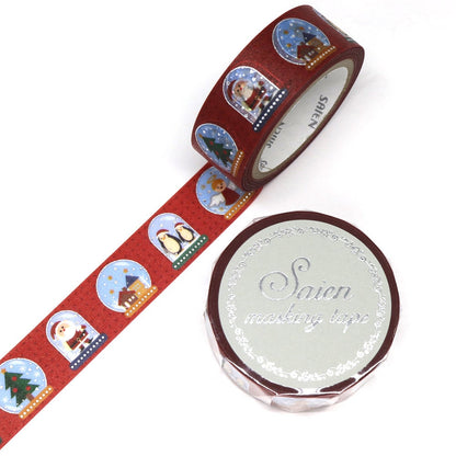 Saien Christmas Limited Series Silver Foil Washi Tape  - Snow Globe