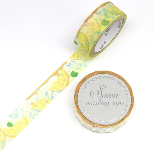 Saien Limited Silver Foil Washi Tape  - Honey Lemon Soda