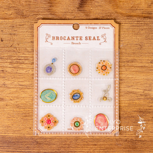 Brocante Seal 3D Resin Gold Foil Flake Sticker Series - Brooch