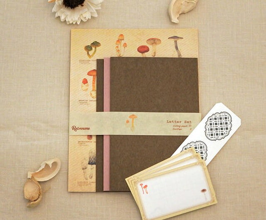 Retronome Series Letter Writing Set - Art Book of Mushroom