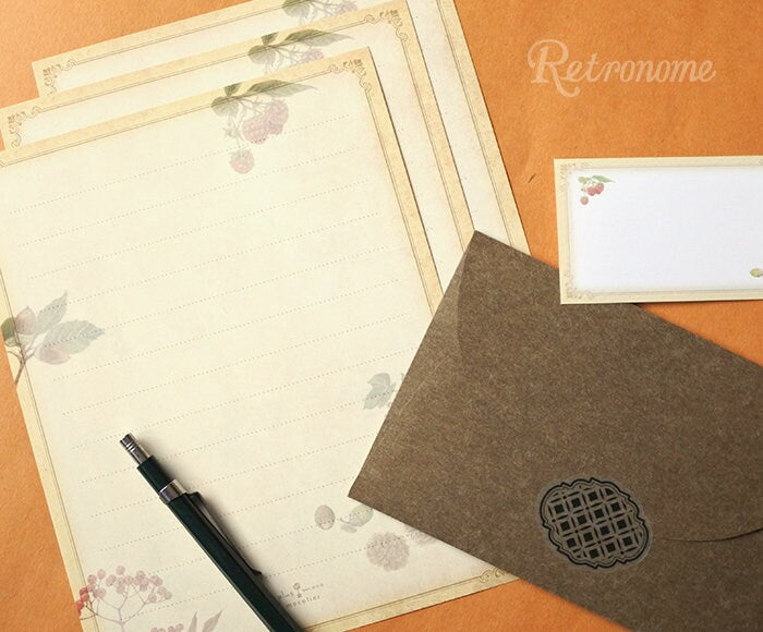 Retronome Series Letter Writing Set - Art Book of Fruit